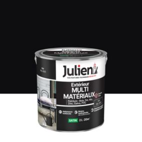 Peinture extérieure multi-matériaux Julien noir satin 2L