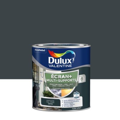 Peinture extérieure multi-supports Ecran+ Dulux Valentine satin anthracite 500ml