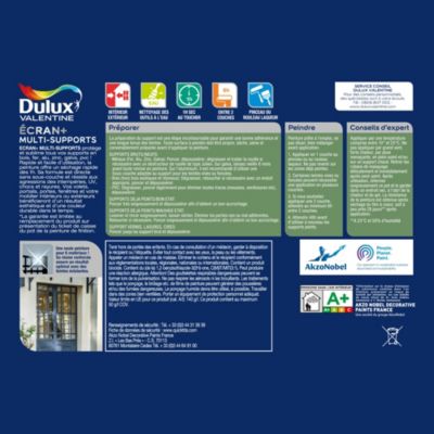 Peinture extérieure multi-supports Ecran+ Dulux Valentine satin blanc 2L