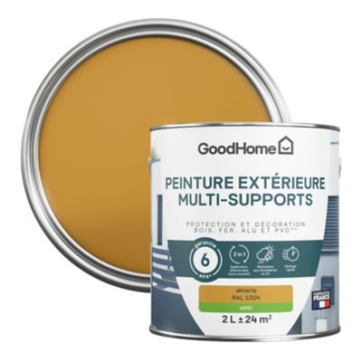 Peinture extérieure multi-supports GoodHome Almeria jaune RAL 1004 2L