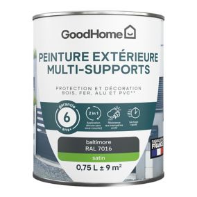 Peinture extérieure multi-supports GoodHome Baltimore gris RAL 7016 0,75L