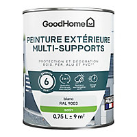 Peinture extérieure multi-supports GoodHome blanc RAL 9003 0,75L