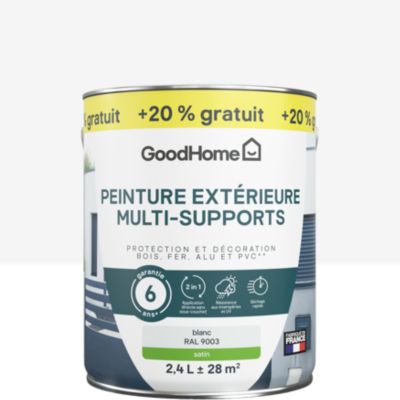 Peinture extérieure multi-supports GoodHome blanc RAL 9003 2L + 20% gratuit