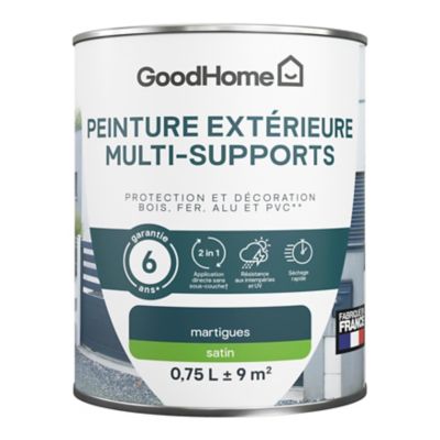 Peinture extérieure multi-supports GoodHome Martig bleu 0,75L
