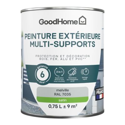 Peinture extérieure multi-supports GoodHome Melvil gris RAL 7035 0,75L