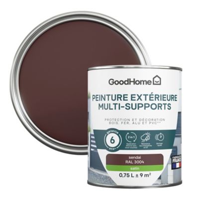 Peinture extérieure multi-supports GoodHome Sendai rouge RAL 3004 0,75L