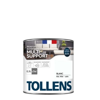 Peinture extérieure multi-supports Tollens satin blanc 500ml