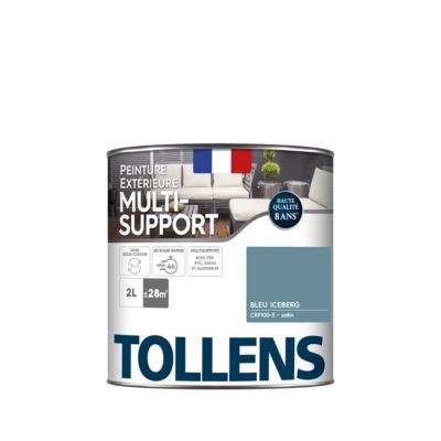 Peinture extérieure multi-supports Tollens satin bleu iceberg 2L