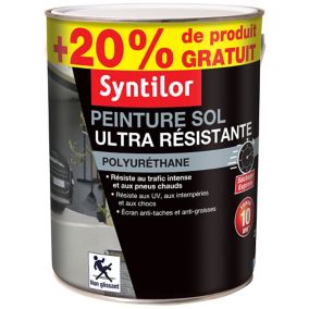 Peinture extérieure pour sol ultra résistante blanc satin Syntilor 2,5L + 20% gratuit