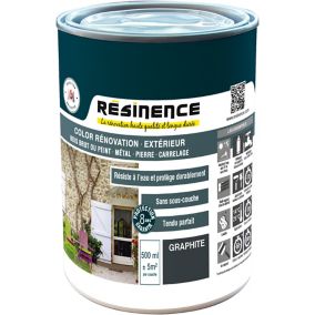 Peinture extérieure rénovation multi-supports Résinence graphite satin Résinence 0,5L