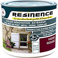Peinture extérieure rénovation multi-supports Résinence vigne rouge satin Résinence 0,25L