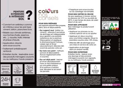 Peinture extérieure sol Colours Premium blanc satin 2,5L