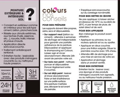 Peinture extérieure sol Premium basalte satin Colours 0,5L