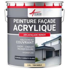 Peinture Façade et Crépi - Arcafaçade Rénov Ton Sable - RAL 085 90 20 - 2.5 L (+ ou - 15 m² en 1 couche) - ARCANE INDUSTRIES