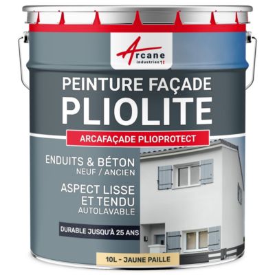 Peinture Façade Pliolite :  ARCAFACADE PLIOPROTECT Jaune Paille - RAL 085 90 30 - 10 L  - ARCANE INDUSTRIES