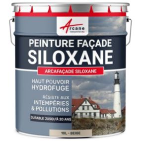 Peinture Façade Siloxane - Arcafaçade Siloxane Beige - RAL 080 80 10 - 10 L (+ ou - 60 m² en 1 couche) - ARCANE INDUSTRIES