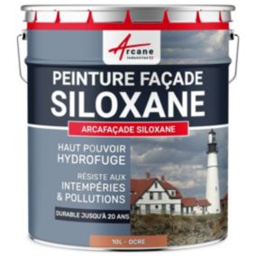 Peinture Façade Siloxane - Arcafaçade Siloxane Ocre - RAL 050 60 40 - 10 L (+ ou - 60 m² en 1 couche) - ARCANE INDUSTRIES
