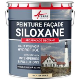 Peinture Façade Siloxane - Arcafaçade Siloxane Ton Sable - RAL 085 90 20 - 10 L (+ ou - 60 m² en 1 couche) - ARCANE INDUSTRIES