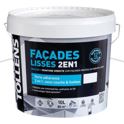 Peinture Facades Lisses 2 En 1 Tollens Blanc 10l Castorama