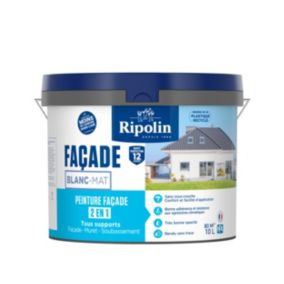 Peinture façade 2 en 1 Ripolin blanc mat 10L