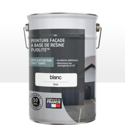 Peinture façade extérieure solvantée pliolite blanc mat 5 L