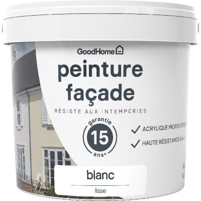 Peinture façade GoodHome Classique blanc éclatant lisse 5L