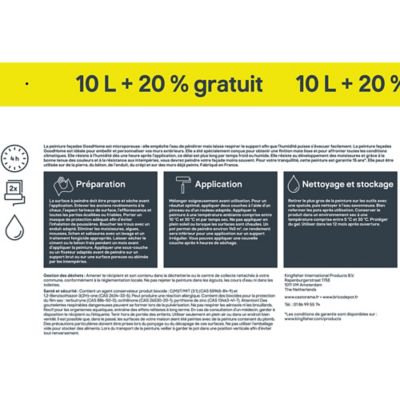 Peinture façade GoodHome Classique blanc lisse 10L +20% gratuit
