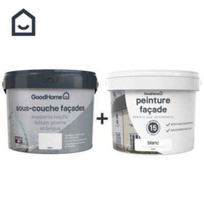 Peinture façade GoodHome Classique blanc lisse 10L