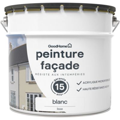 Peinture façade GoodHome Classique blanc lisse 10L