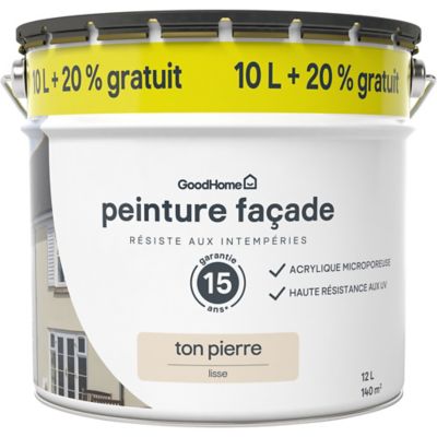 Peinture façade GoodHome classique ton pierre 10L +20% gratuit