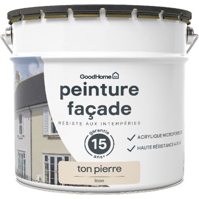 Peinture façade GoodHome Classique ton pierre beige lisse 10L