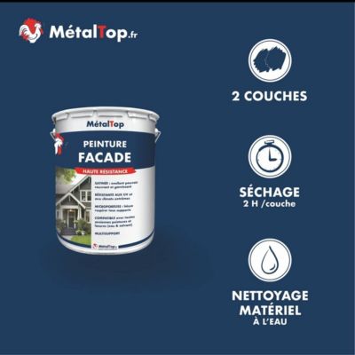 Peinture Facade - Gris ardoise - RAL 7015 - 1 L - Métaltop
