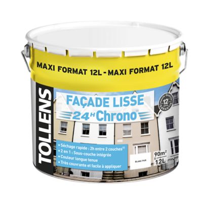 Peinture façade lisse Tollens 24H blanc 12L