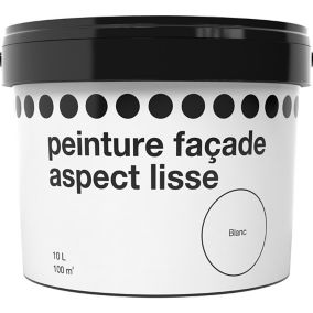 Peinture façadeaspect lisse blanc 10L
