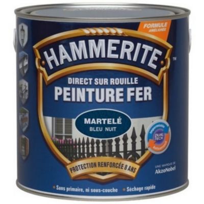 Peinture Fer Antirouille Bleu Nuit Martele Hammerite 750ml Castorama