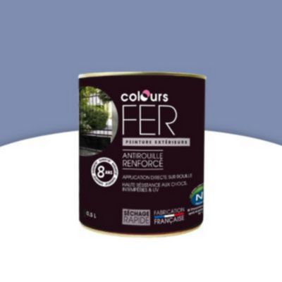 Peinture Fer Antirouille Colours Bleu Lavande Satin 0 5l Castorama