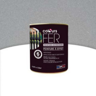 Peinture fer antirouille Colours effet forgé argent 0,25L