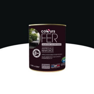 Peinture fer antirouille Colours noir satin 0,25L