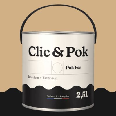 Peinture fer antirouille - Laque extérieure Semi-Brillante POK FER - 2,5L - RAL 1001 - Beige