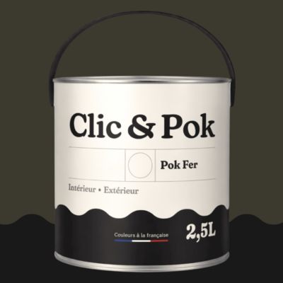Peinture fer antirouille - Laque extérieure Semi-Brillante POK FER - 2,5L - RAL 6006 - Olive Gris