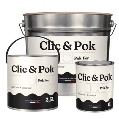 Peinture fer antirouille - Laque extérieure Semi-Brillante POK FER - 2,5L - RAL 6006 - Olive Gris