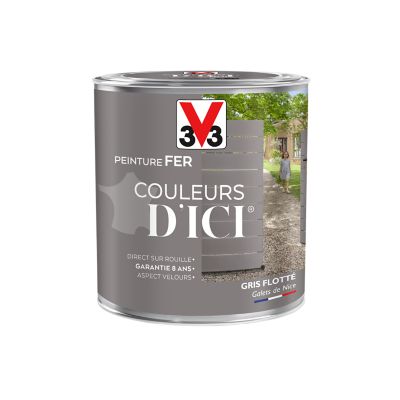 Peinture fer Couleurs d'ici gris flotté Velours V33 0,5L