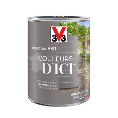 Peinture fer Couleurs d'ici gris flotté Velours V33 1,5L