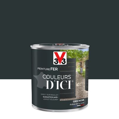 Peinture fer Couleurs d'ici gris noir Velours V33 0,5L