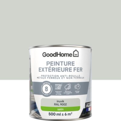 Peinture fer extérieur anti-rouille gris inuvik RAL 9002 satin GoodHome 0.5 L