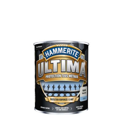 Peinture fer extérieur blanc brillant Hammerite Ultima 0.75 L