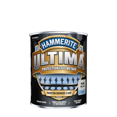 Peinture fer extérieur blanc brillant Hammerite Ultima 2.5 L