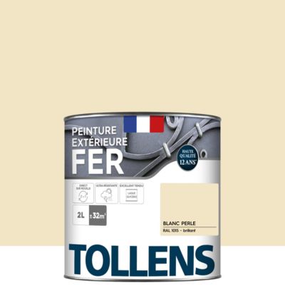 Peinture fer extérieur blanc perle RAL 1015 brillant Tollens 2 L