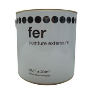 Peinture fer extérieur blanc satin 2 L
