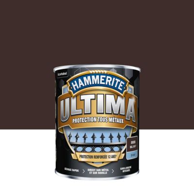 Peinture fer extérieur brun marron brillant Hammerite Ultima 0.75 L